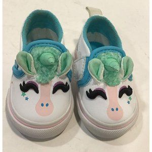 Vans Off The Wall Unicorn Slip On Shoes Toddler Girls Sz 2.0 leather nonskid NIB